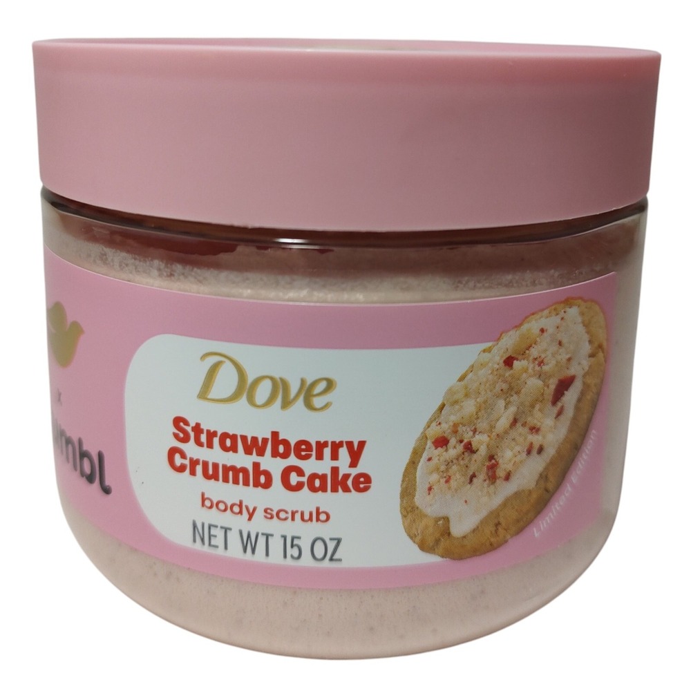 New Dove X Crumbl Strawberry Crumb Cake‎ Exfoliating Body Scrub Pink 15oz